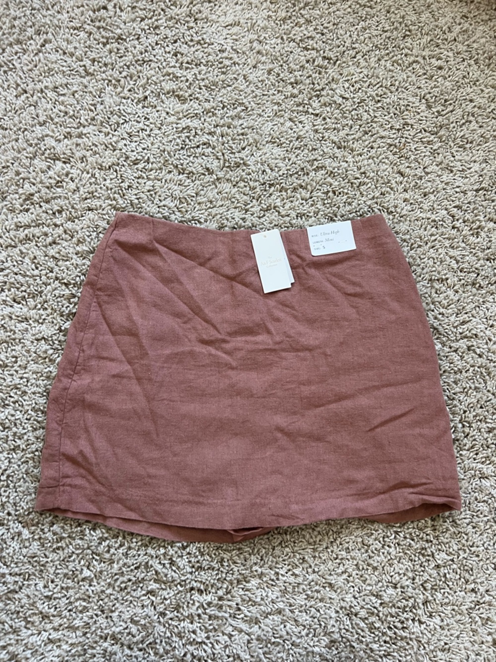 NWOT Abercrombie & Fitch Brown Linen Mini Skirt